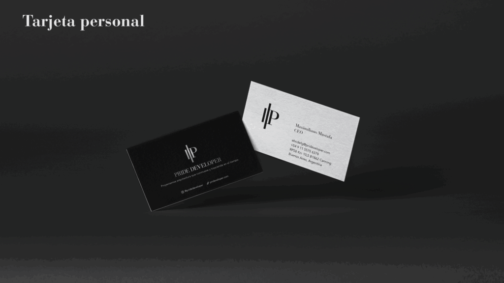 PRIDE DEVELOPER diseño de identidad 4 PRIDE DEVELOPER - Tarjeta personal